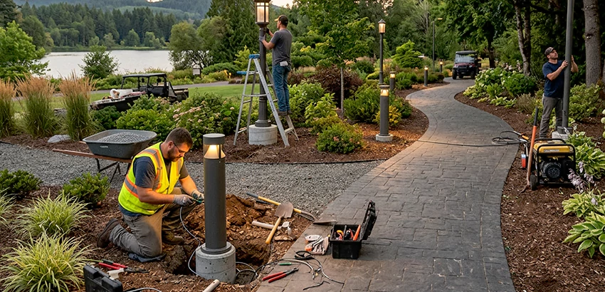 Landscape Post, Pole, and Bollard Lighting Installation in Westerville